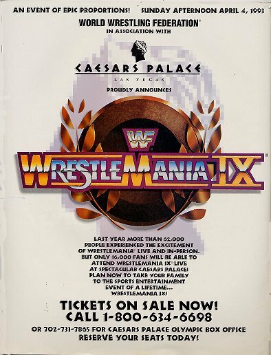 WWF РестлМания 9 (1993) постер